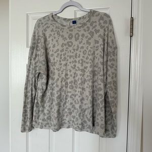 Old Navy Plush Long Sleeve Grey and White